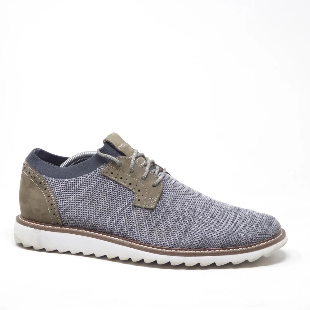 Johnston & Murphy Mens McGuffey Knit Plain Toe Derby Grey Casual Shoes 10.5
